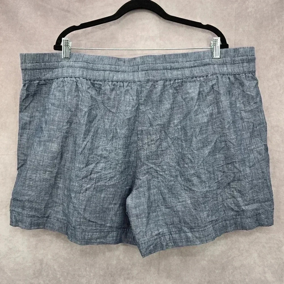 BCG Plus Lifestyle Cuff Chambray Medieval Blue Shorts Size 3X NWT - Picture 2 of 7
